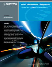 Video Performance Comparison. PXA and IMX Processors for Various CODECs