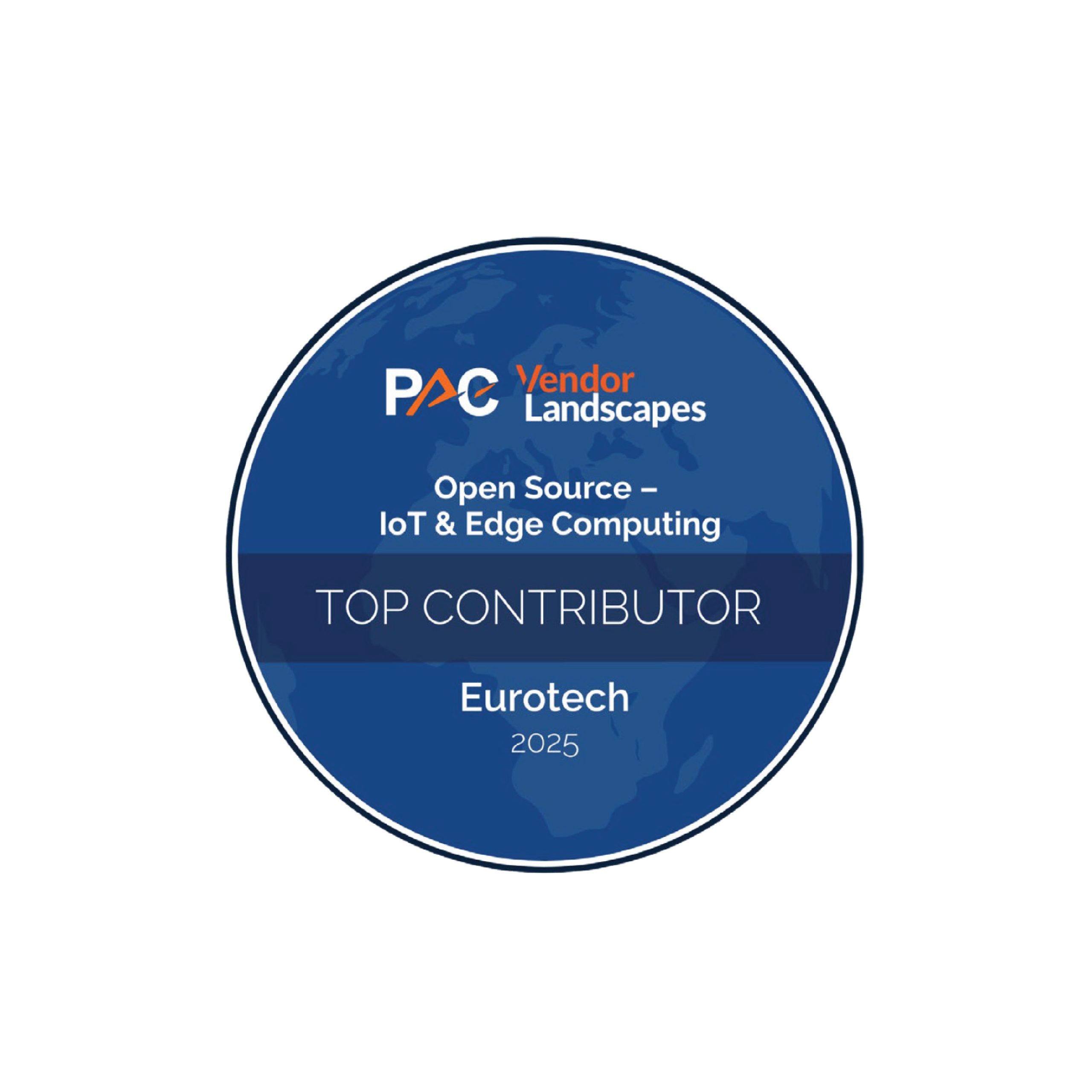 Open_at_the_core-02 PAC recognition badge naming Eurotech as a top contributor in open-source IoT and Edge computing ecosystems.